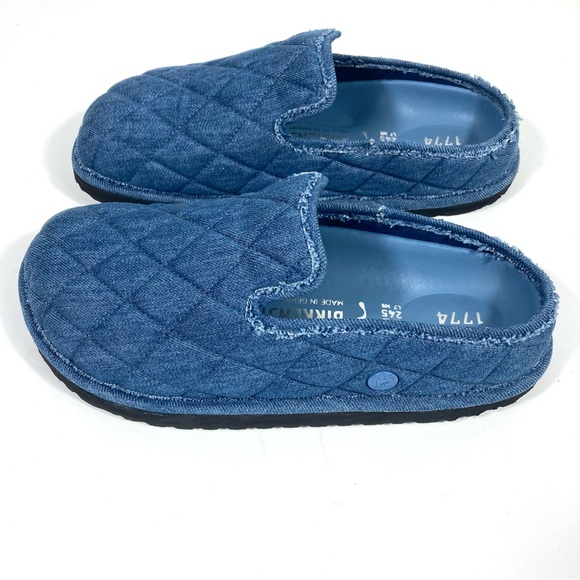 Birkenstock Shoes - Birkenstock 1774 Eliscu Quilted Denim Slide Clogs Mules Faded Denim 7 38 NEW
